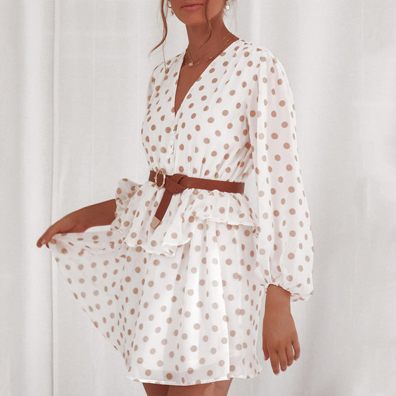 Dot See Through Chiffon Vintage Dresses