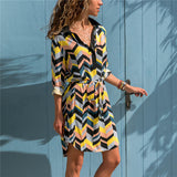 Beach Dresses Striped Print A-line