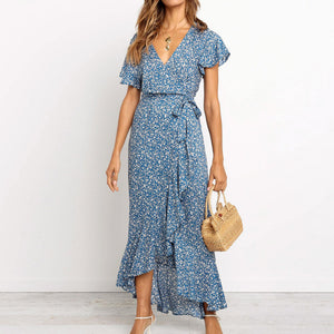 Summer Long Maxi Dress Casual Boho Floral Print