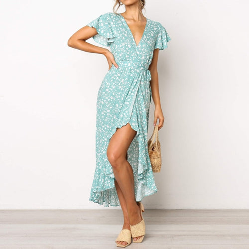 Summer Long Maxi Dress Casual Boho Floral Print