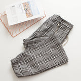 Spring Plaid Cargo Pants Vintage Casual for Women