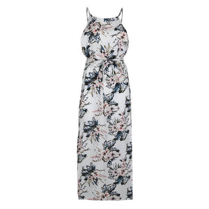 Floral Print Straps Long Dress