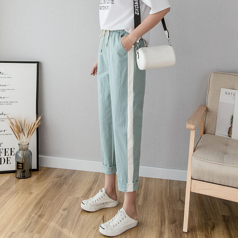 Cotton Linen Ankle Length Pants