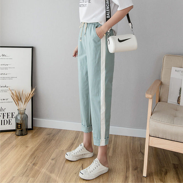 Cotton Linen Ankle Length Pants