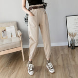 Female solid high waist loose harem pant