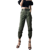 Spring vintage chain black cargo pants