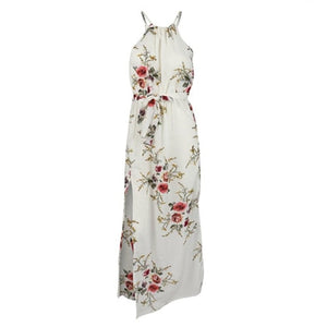 Floral Print Straps Long Dress