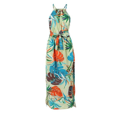 Floral Print Straps Long Dress